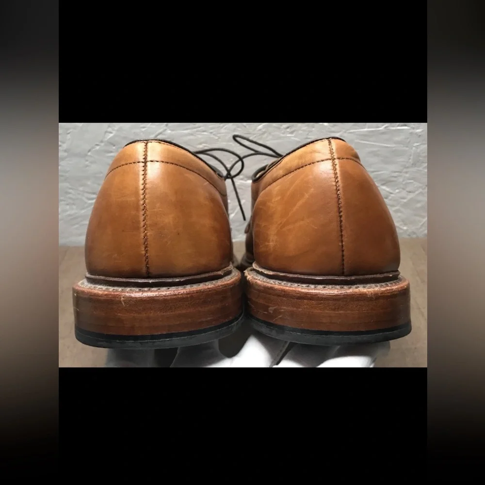 Allen Edmonds Hillcrest Men's Derby Shoes Tan Brown Leather Size 14D Made in USA